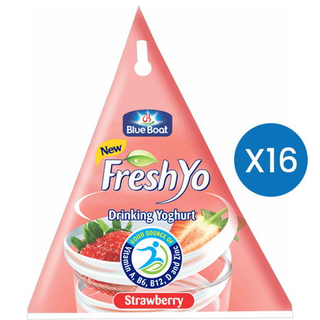 Blue Boat Fresh Yo Strawberry Yogurt Sachet 115ml x16